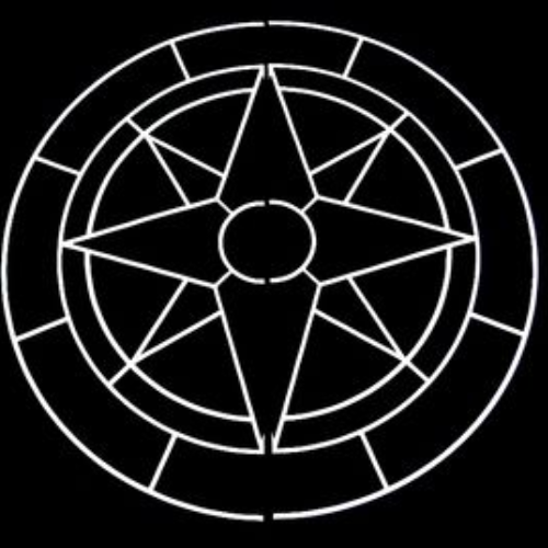 Compass Star - N, S, E, W letters included